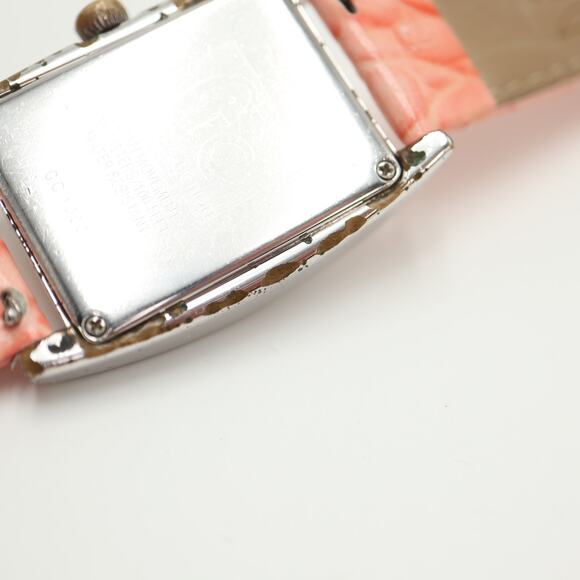 Guess GC Collection Womens 28mm Black Tank Watch Pink Leather w New Battery - Picture 16 of 16